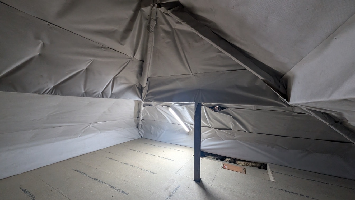 Loft boarding completed across attic floor, West Midlands