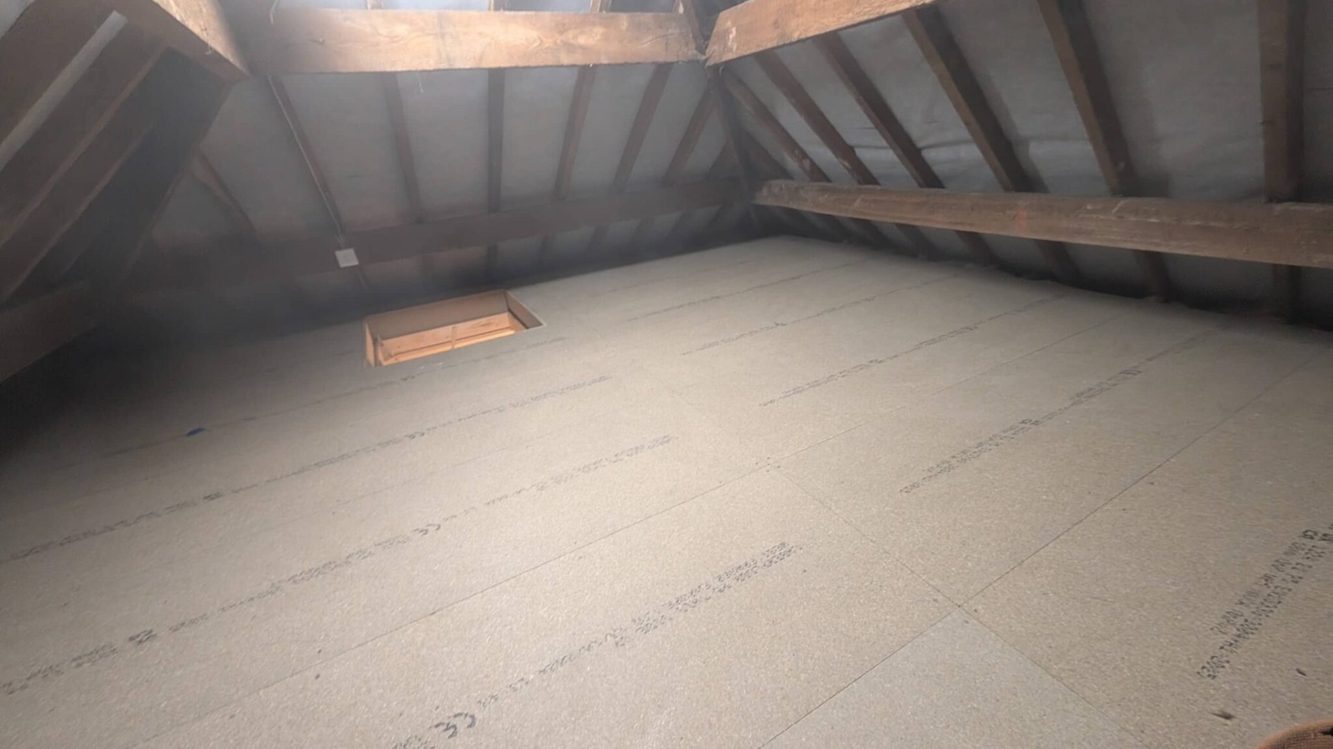 Boarded loft floor with neat perimeter cuts, Solihull project