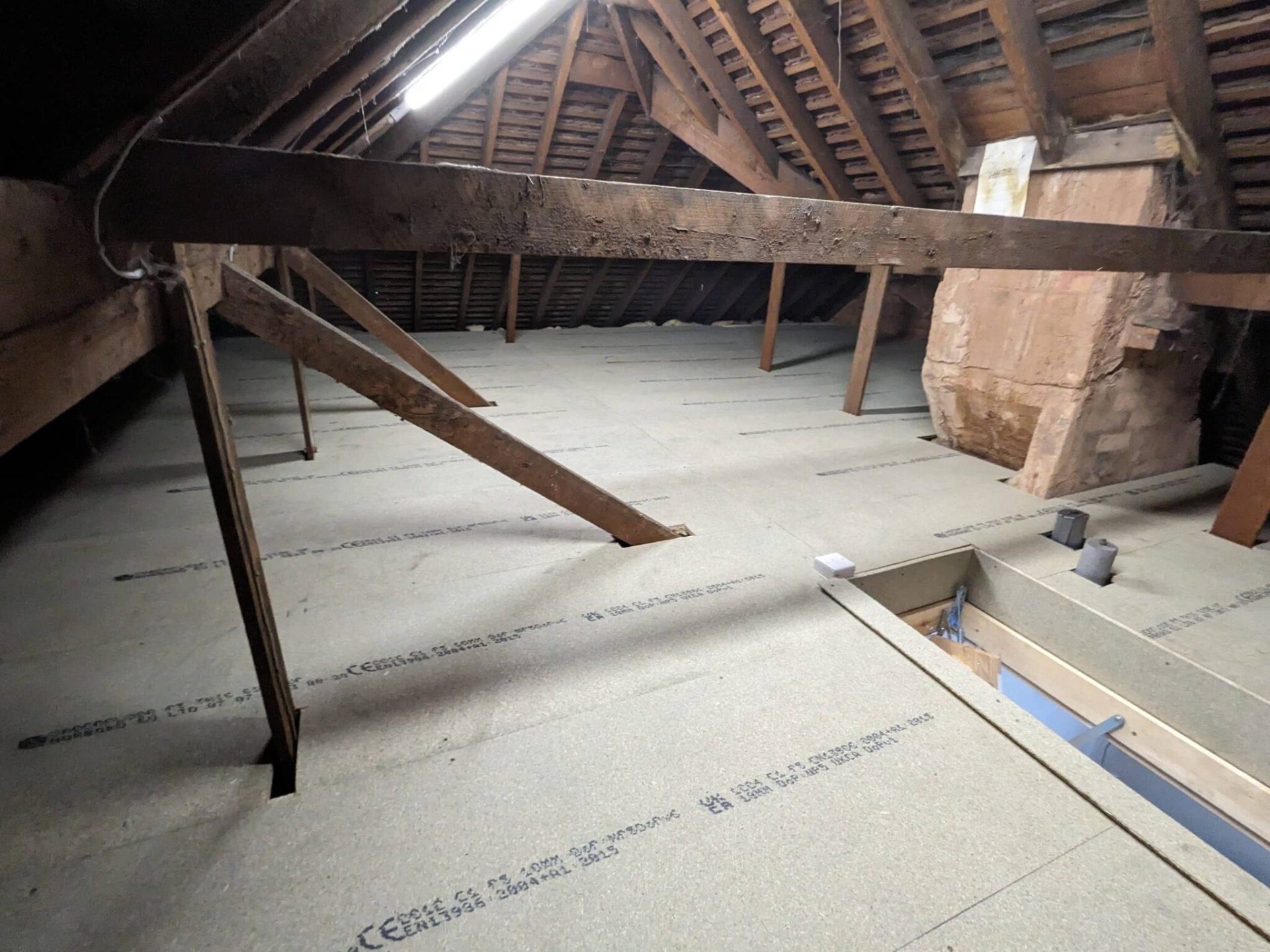 Spacious finished loft boarding install across full attic floor