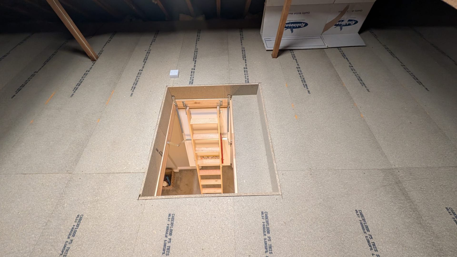 Section of loft boarding completed in Solihull home