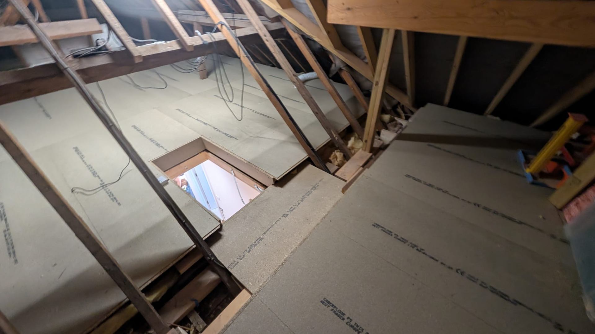Raised boarding system installed above 270mm insulation