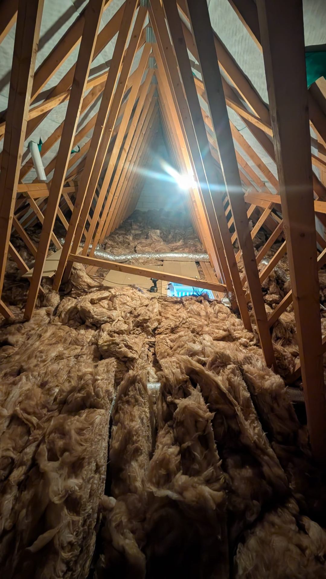 Boarded loft floor with chimney breast cut-out