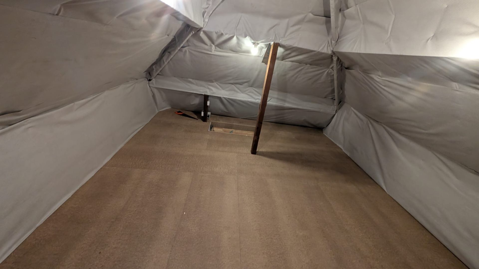 Section of loft boarding with clean perimeter detail